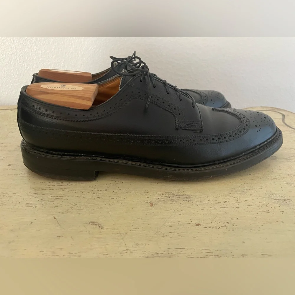 Florsheim Imperial Vintage Kenmoor Wingtip 5 Nail V Cleat Shoe Black 9 D‎ 92604